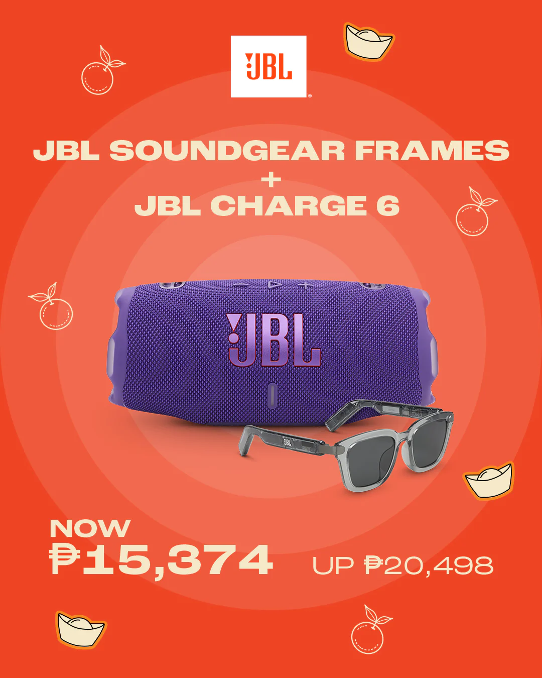 JBL CHARGE 6 + JBL SOUNDGEAR FRAMES